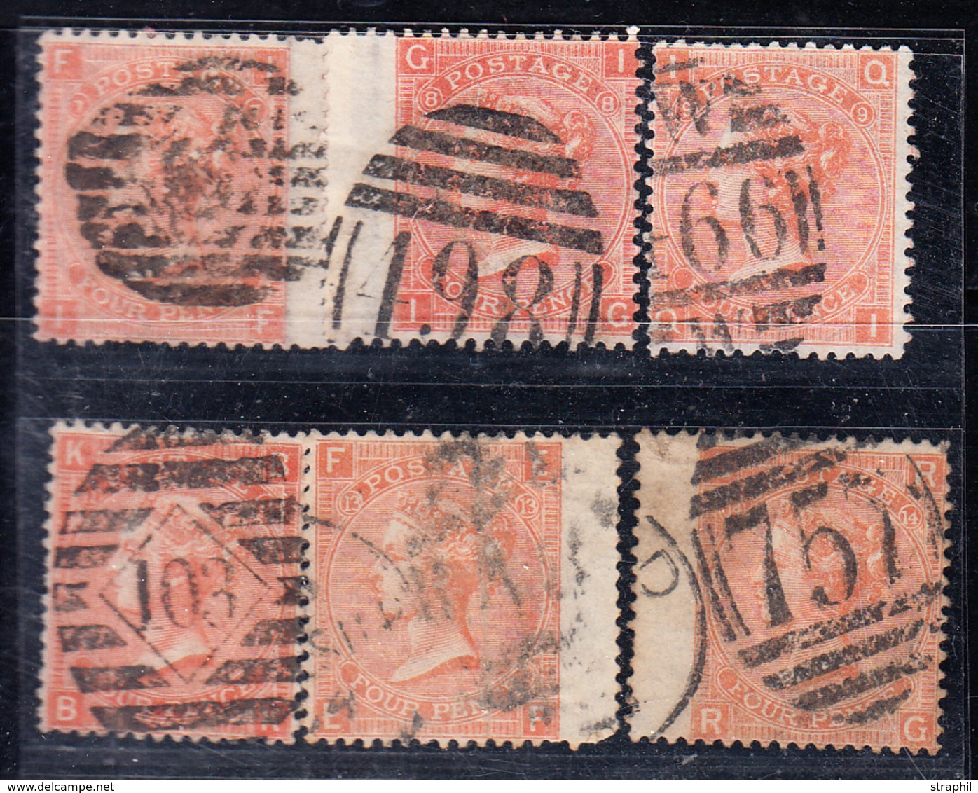 O N°32 - 4p Rouge-orange (x6) - Pl. 7, 8, 9, 11, 13, 14 - B/TB - Unused Stamps