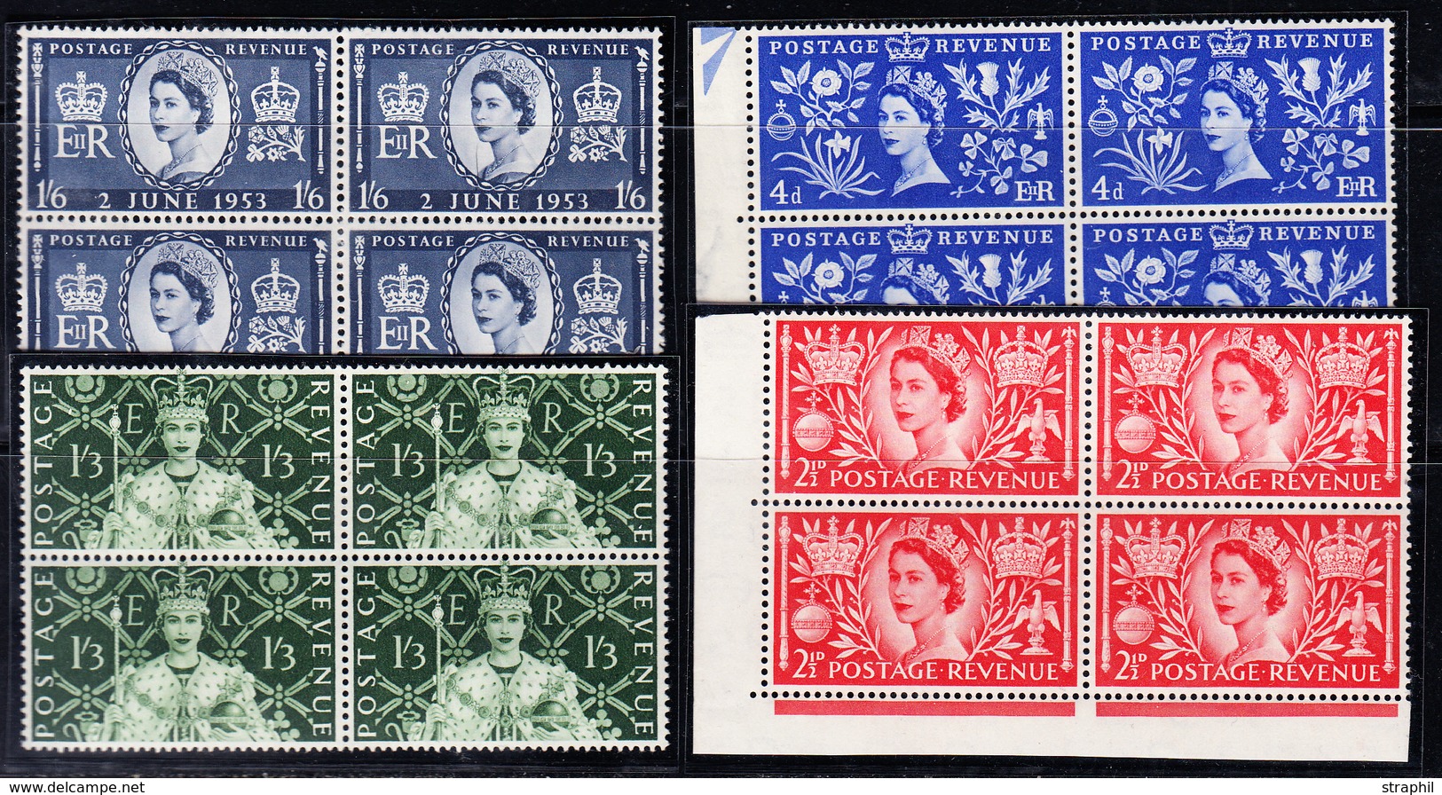 ** N°279/82 - Couronnement Elizabeth II - Blocs De 4 - TB - Nuevos