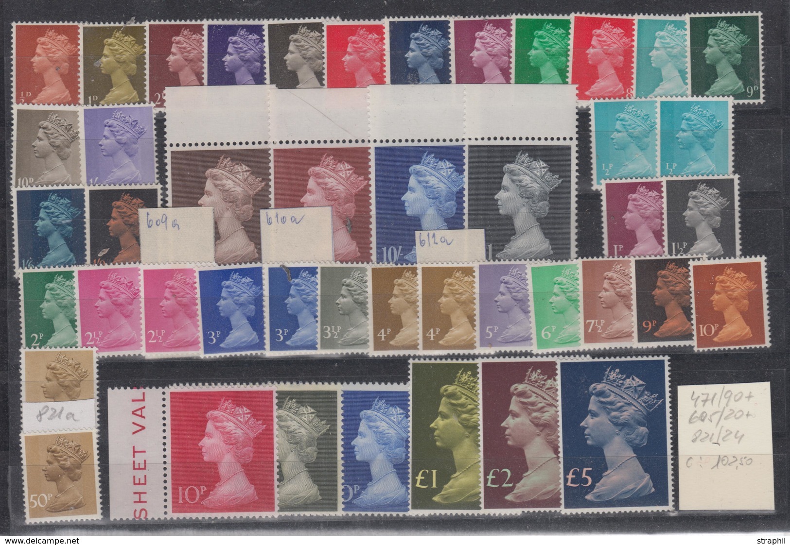 ** Entre 471/90 + 605/20 + 821/24 = 45 T. Elizabeth - TB - Collections