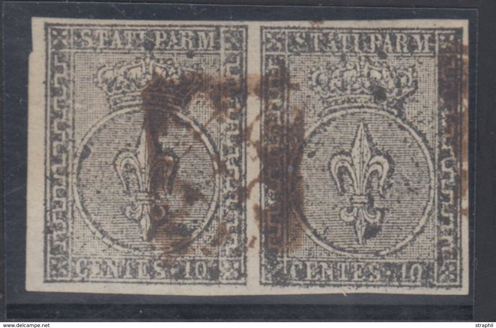 O N°1/5 - Série De 1852 Avec 10c Blanc En Paire - TB - Parme