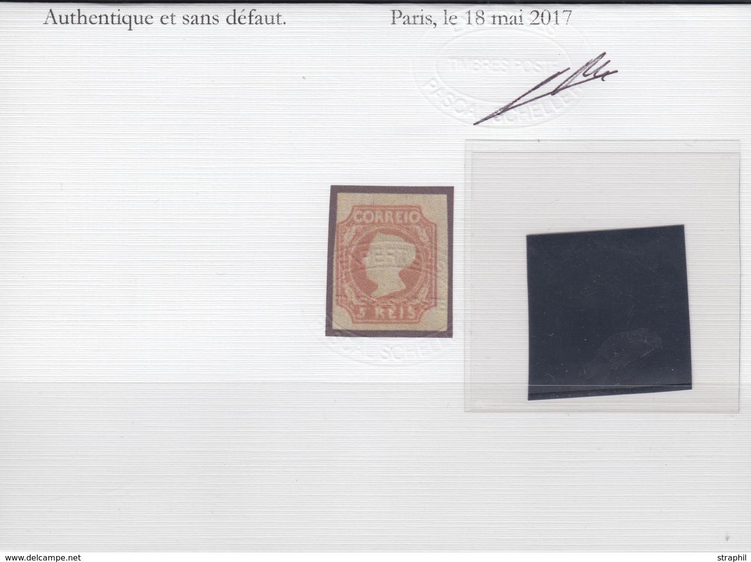 * N°1 - 5r Brun Jaune - Gomme Brunâtre - Certif. Scheller - TB - Unused Stamps