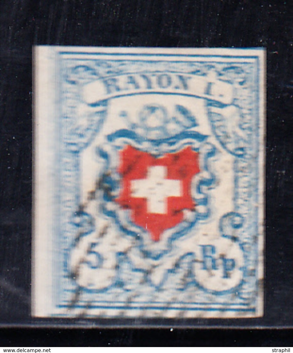 O N°17II - 5r Bleu Et Rouge - BDF à Gauche - TB - 1843-1852 Kantonalmarken Und Bundesmarken