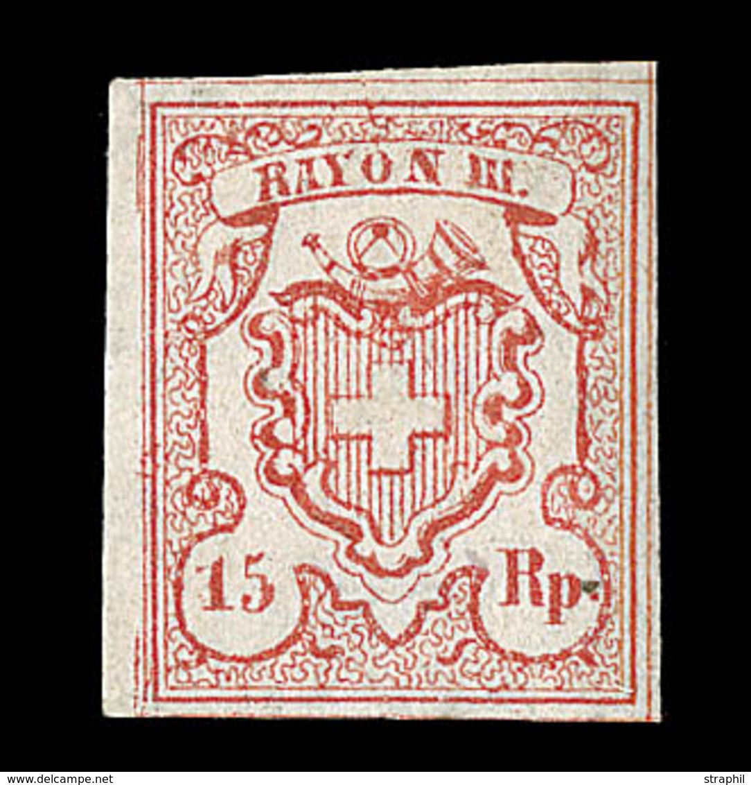 * N°18 - 15Rp Rouge - Type I - Signé - TB - 1843-1852 Kantonalmarken Und Bundesmarken
