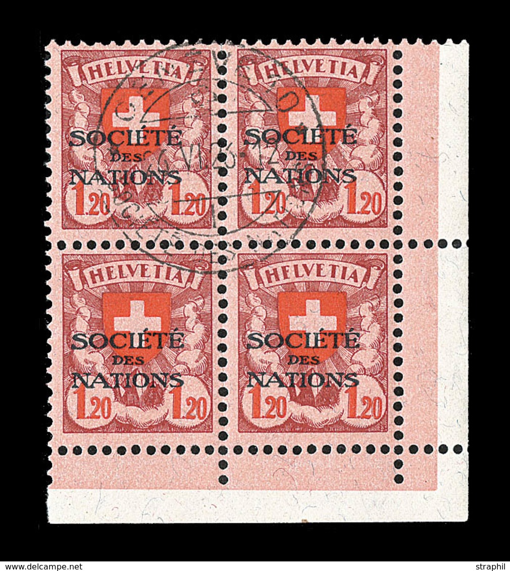 O N°58a - Bloc De 4 - CDF Dt 1 Ex Avec Variété "HFLVETIA" - TB - Dienstmarken