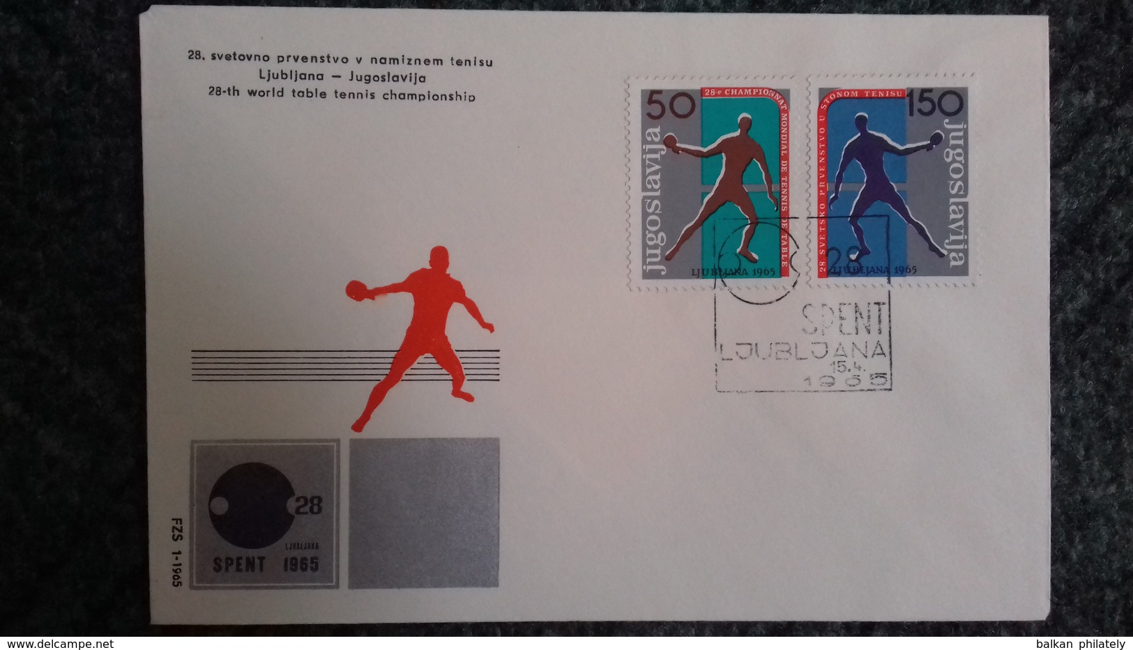 Yugoslavia 1965 World Table Tennis Championships Ljubljana Slovenia Sports Cover FDC - FDC