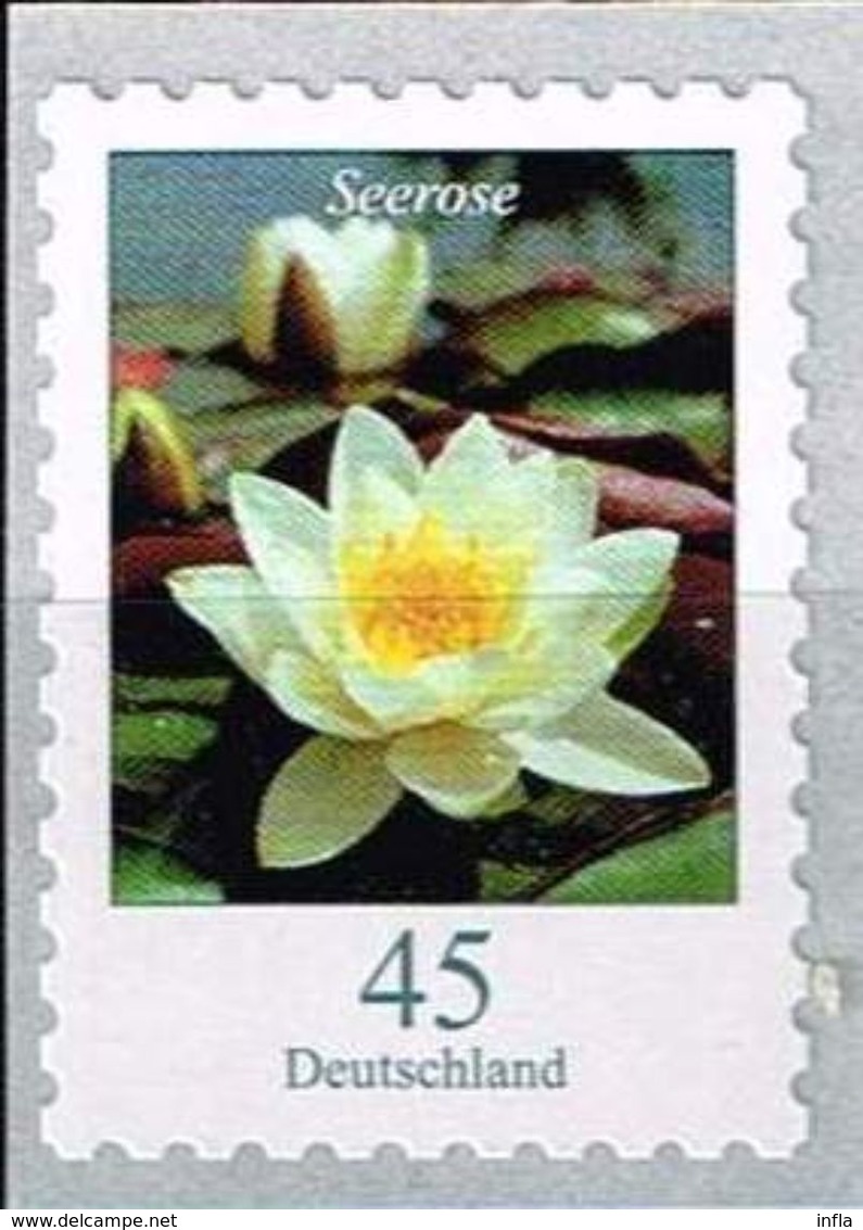 Bund 2018, Michel# 3376 ** Blumen: Seerose Selbstklebend Von Der Maxirolle, Self-adhesive - Unused Stamps