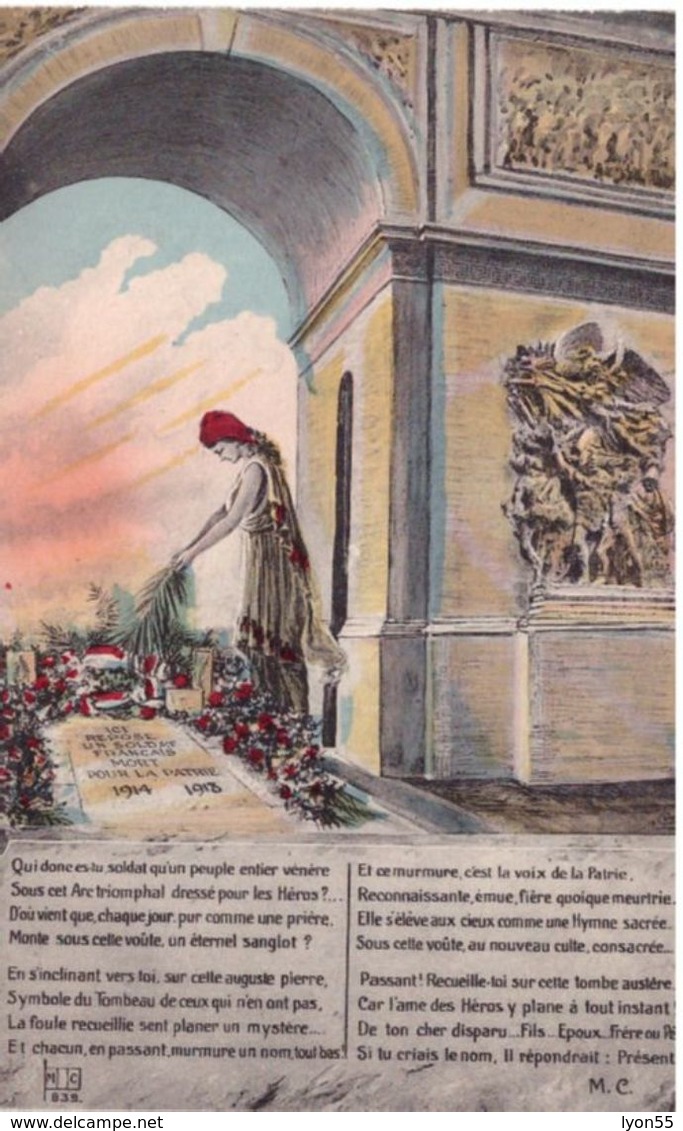 Paris Arc De Triomphe Marianne Dépose Une Gerbe Sur La Tombe Du Soldat Inconnu (allégorie) - Autres & Non Classés
