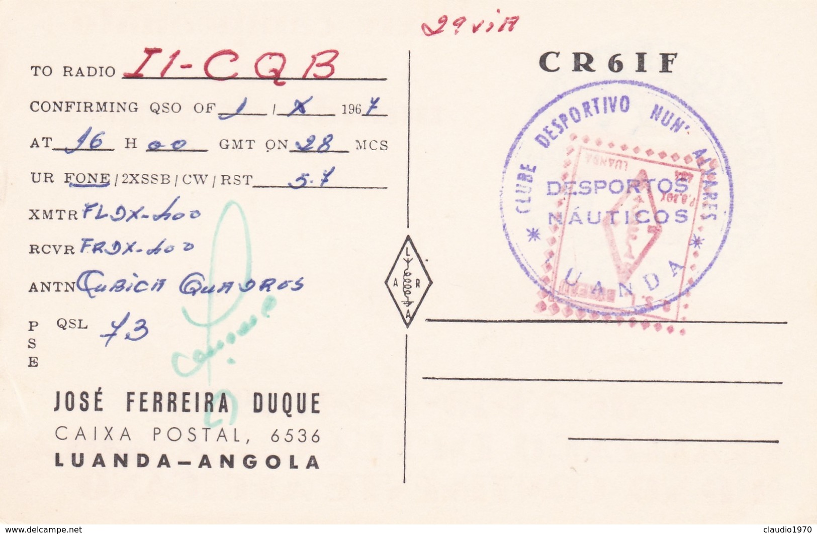 CARTOLINA - POSTCARD - ANGOLA - RADIO AMATORI LUANDA - Angola