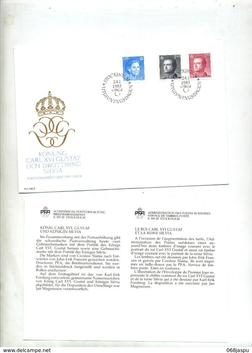 Lettre Fdc 1985 Roi Et Reine - FDC