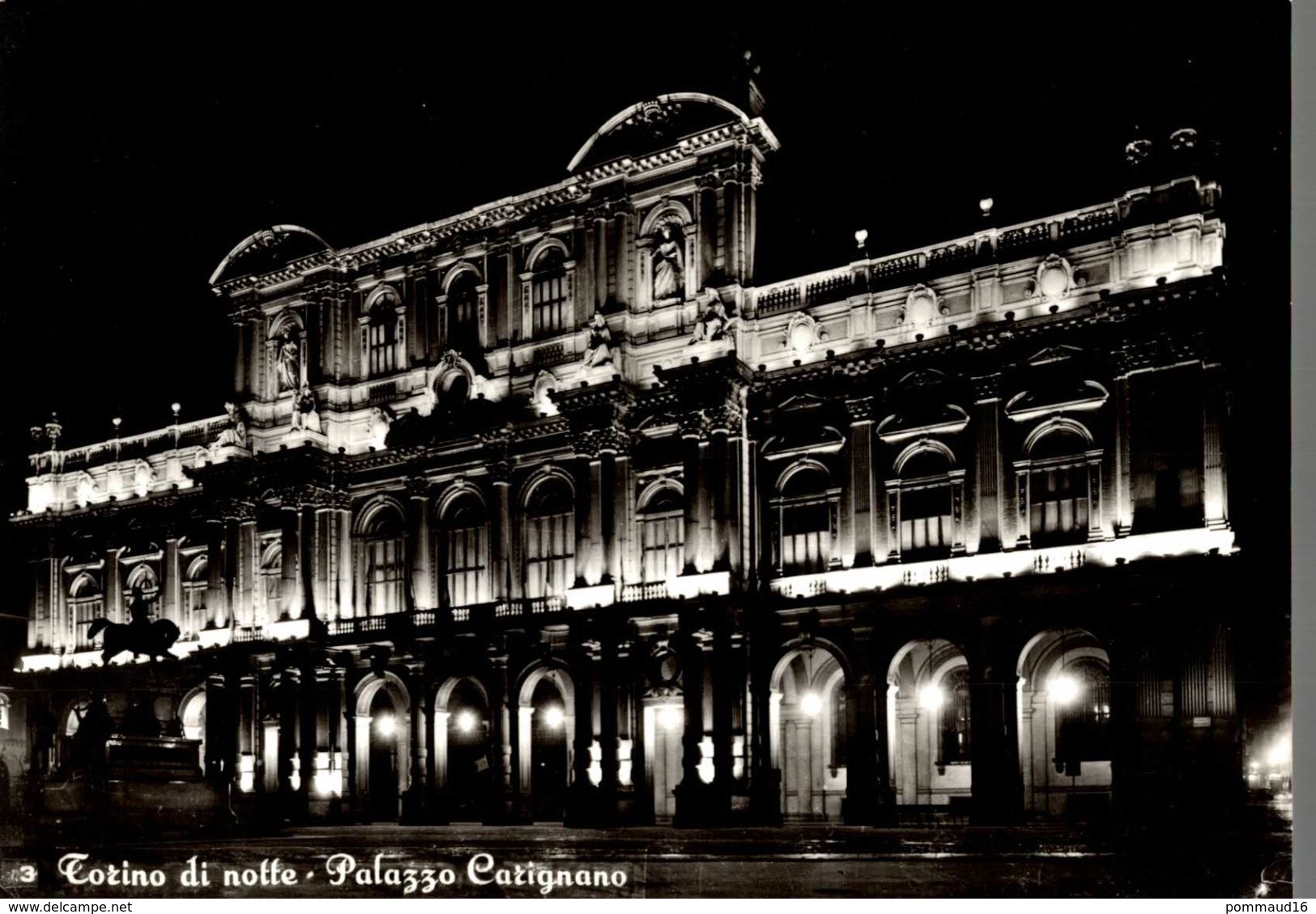 CPSM Torino Di Notte Palazzo Carignano - Palazzo Carignano