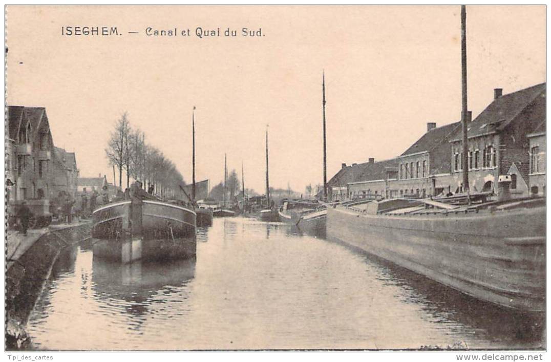 Belgique - Iseghem - Canal Et Quai Du Sud (péniches) - Izegem