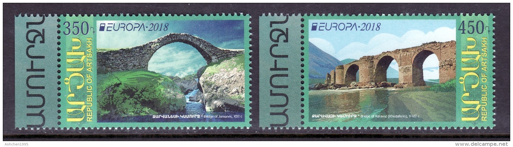 Armenien / Armenie / Armenia / Artsakh / Karabakh 2018, EUROPA CEPT,Bridge Jarvanes XIII C, Karavaz VII C - MNH - 2018