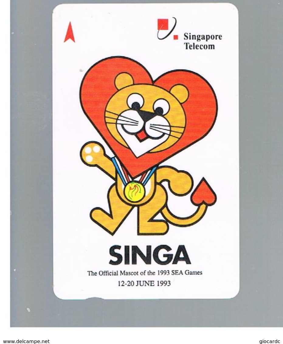 SINGAPORE -  1993 SINGA, MASCOT SEAGAMES            - USED -   RIF. 10408 - Spiele