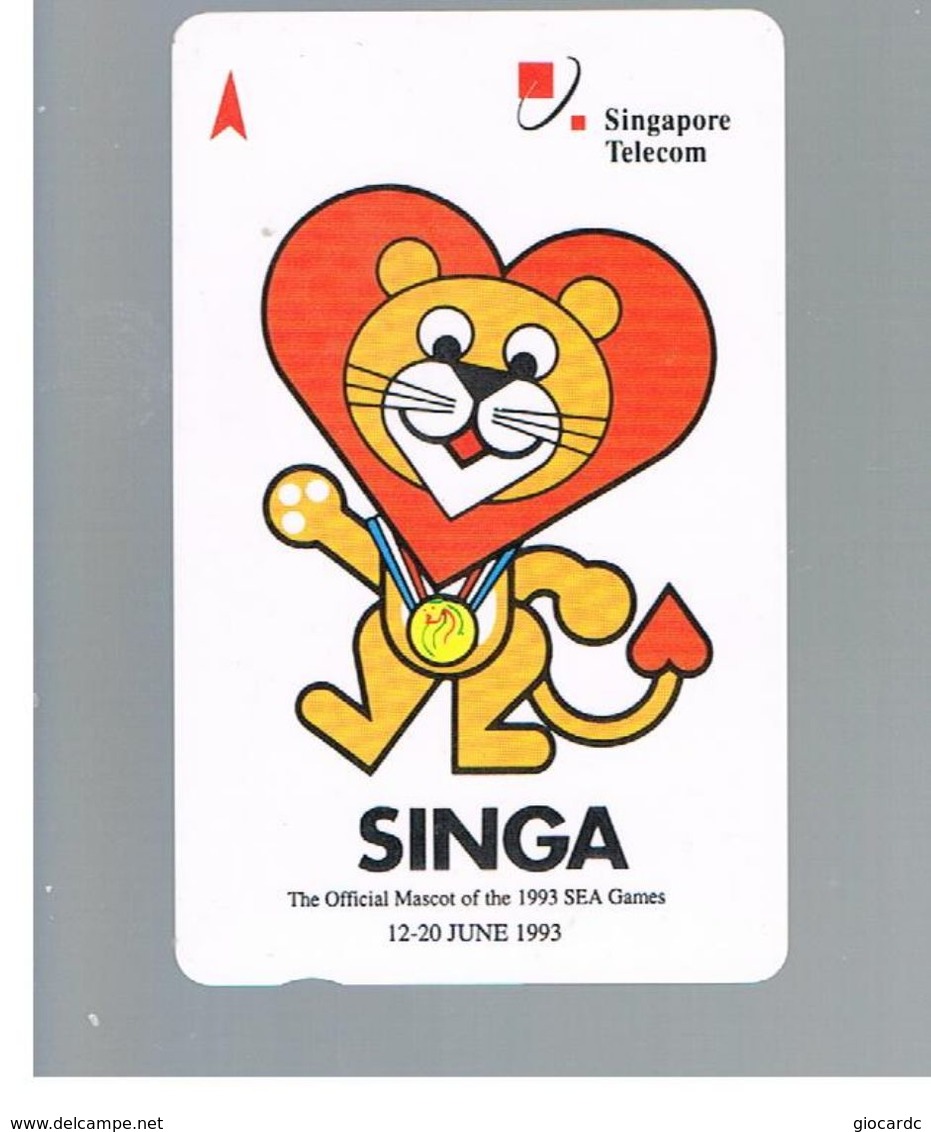 SINGAPORE -  1993 SINGA, MASCOT SEAGAMES            - USED -   RIF. 10408 - Jeux