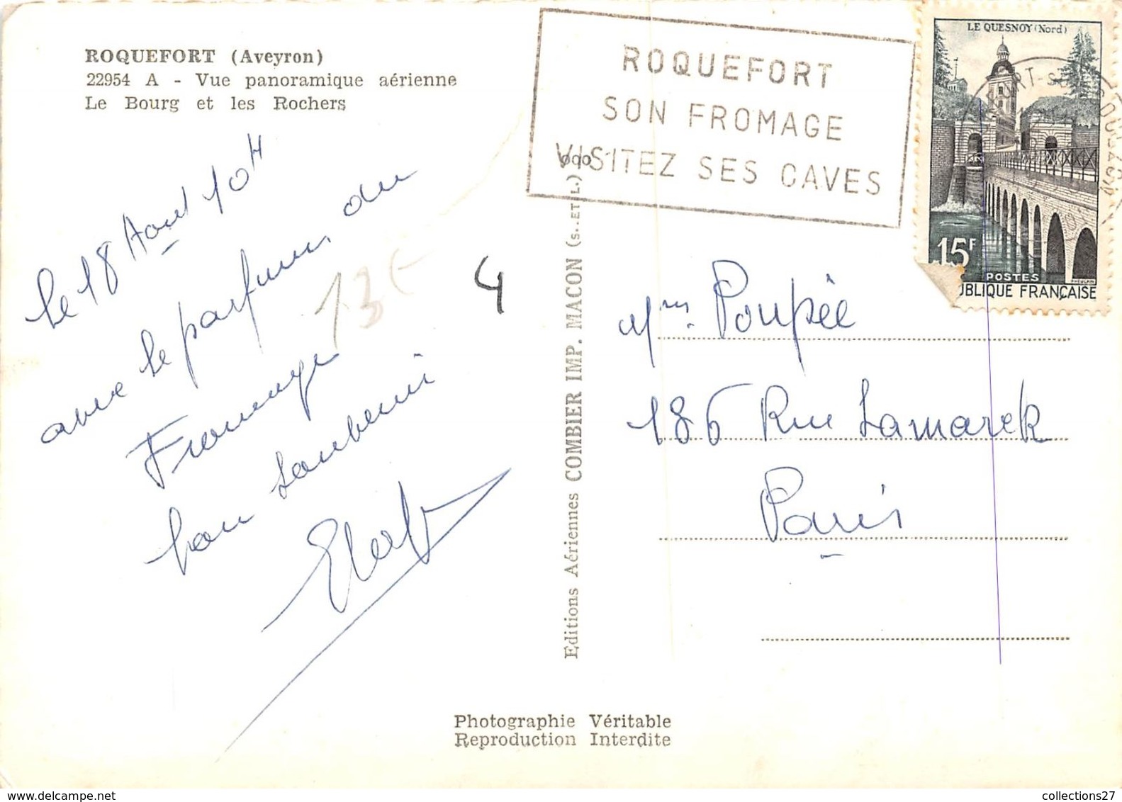 12-ROQUEFORT- VUE PANORAMIQUE AERIENNE LE BOURG ET LES ROCHERS - Roquefort