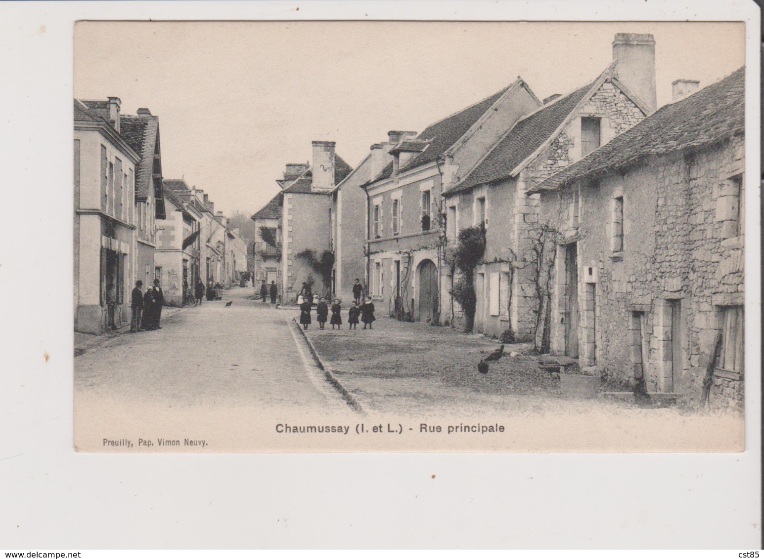 CPA - CHAUMUSSAY - Rue Principale - Cachet Chaumussay Au Dos - Autres & Non Classés