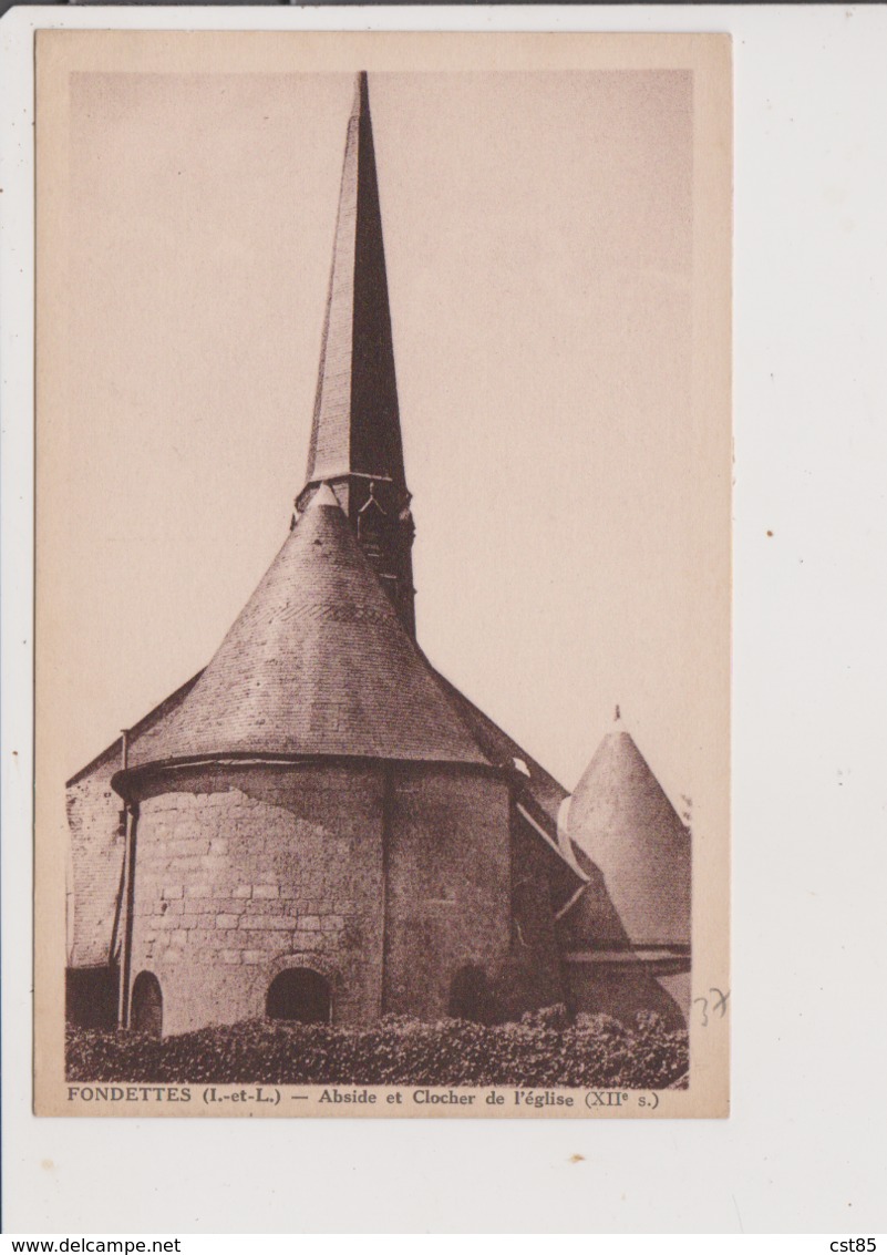 2 Cartes Postales - FONDETTES - Abside Et Clocher De L'église - L'Eglise - Fondettes