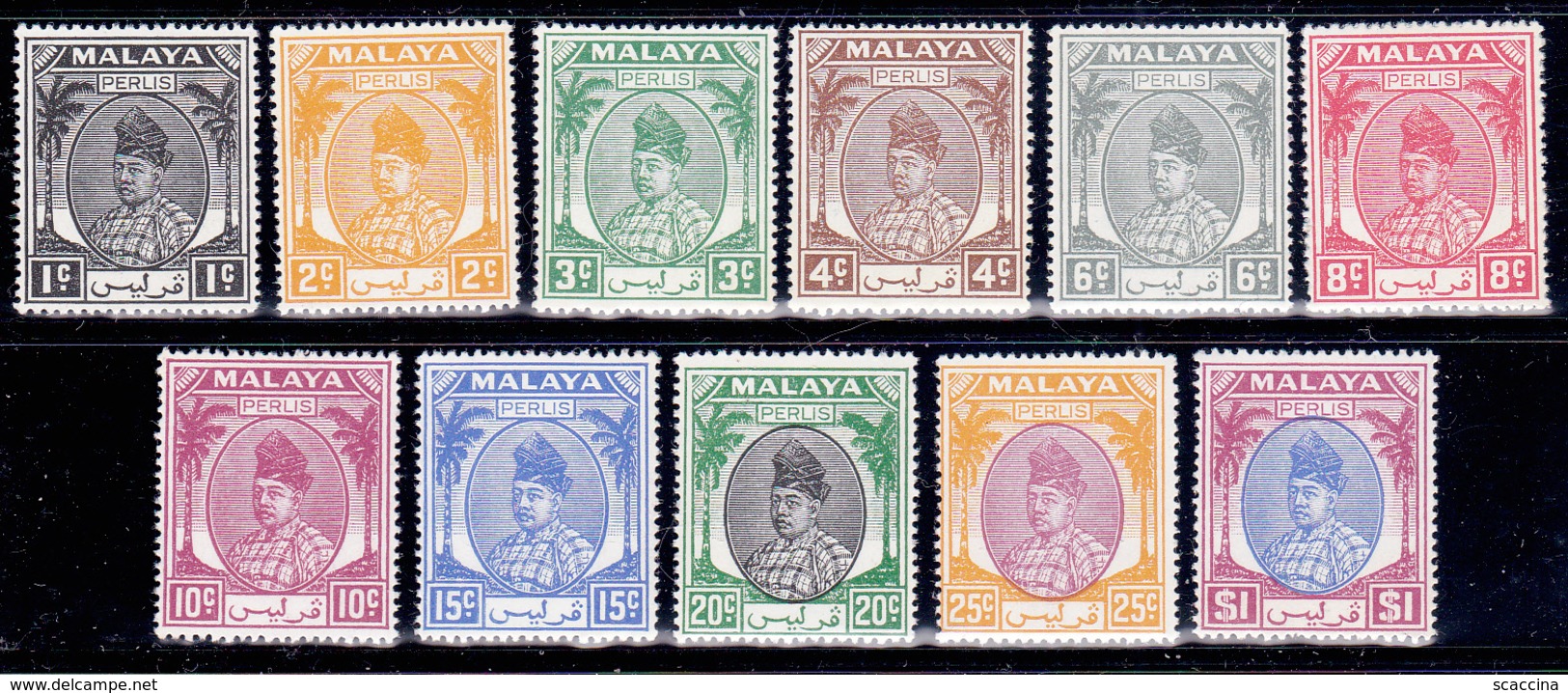 Malesia  Perlis 1951 11 Val. Tra I N° / N° Gibbons 7 E 25 MNH ** - Perlis