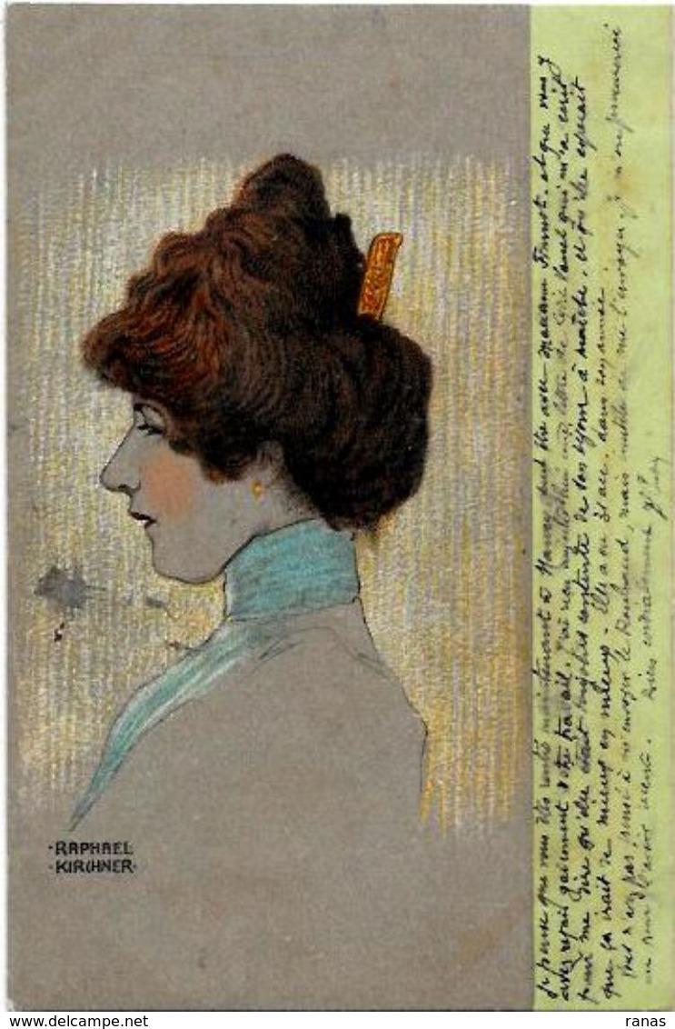 CPA Kirchner Raphaël Art Nouveau Femme Girl Circulé - Kirchner, Raphael