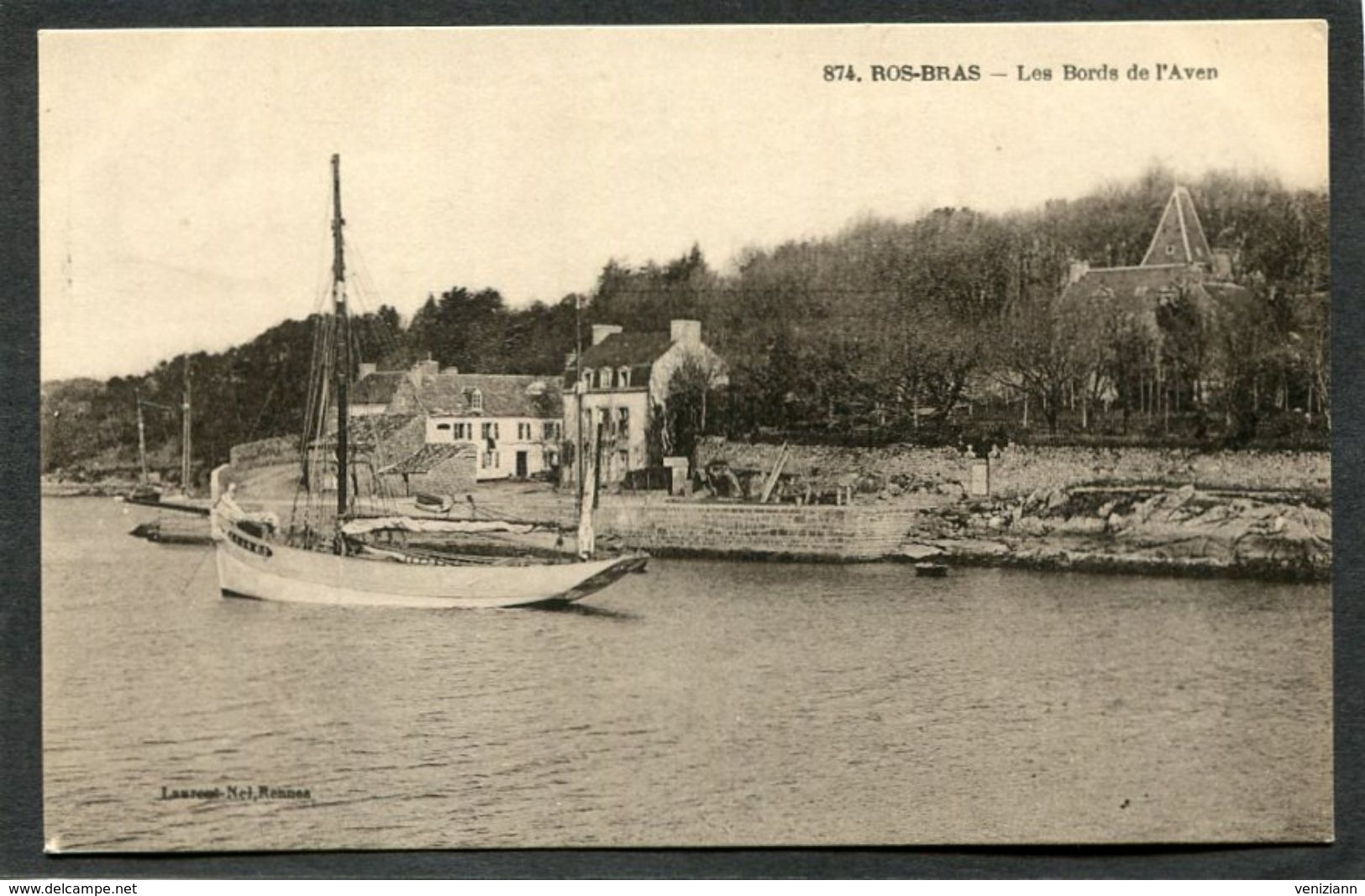 CPA - ROS BRAS - Les Bords De L'Aven - Bateau De Pêche - Autres & Non Classés