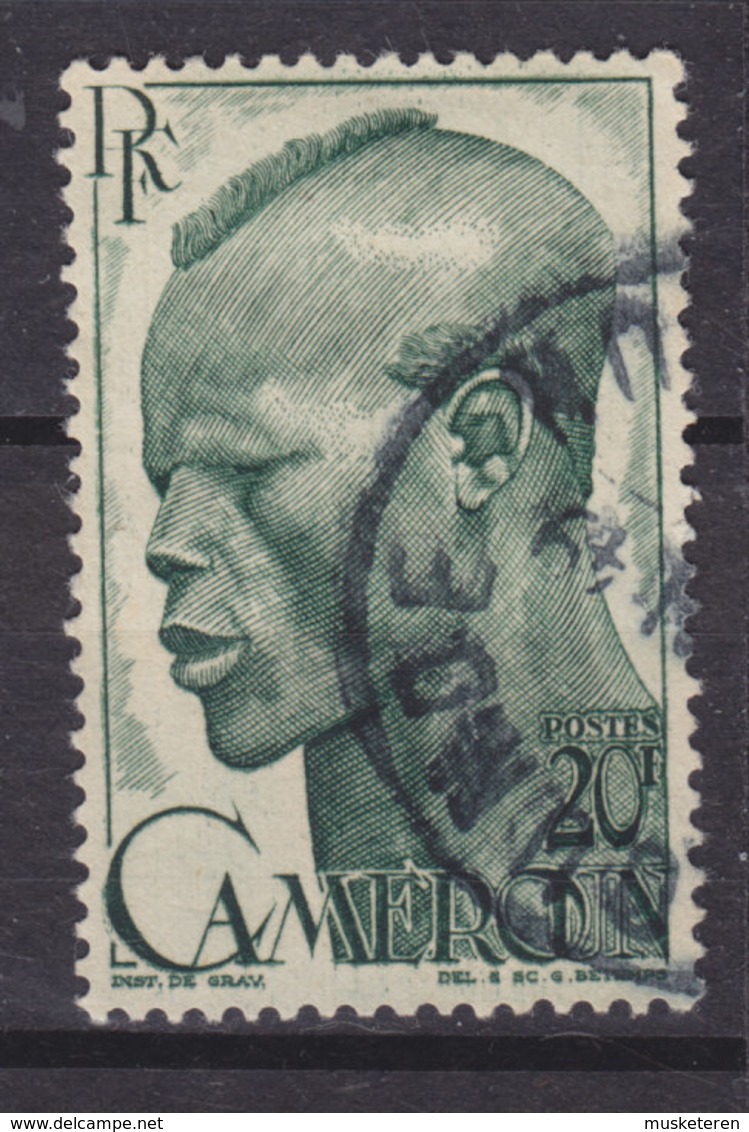 Cameroon 1946 Mi. 287      20 Fr Native Man - Oblitérés