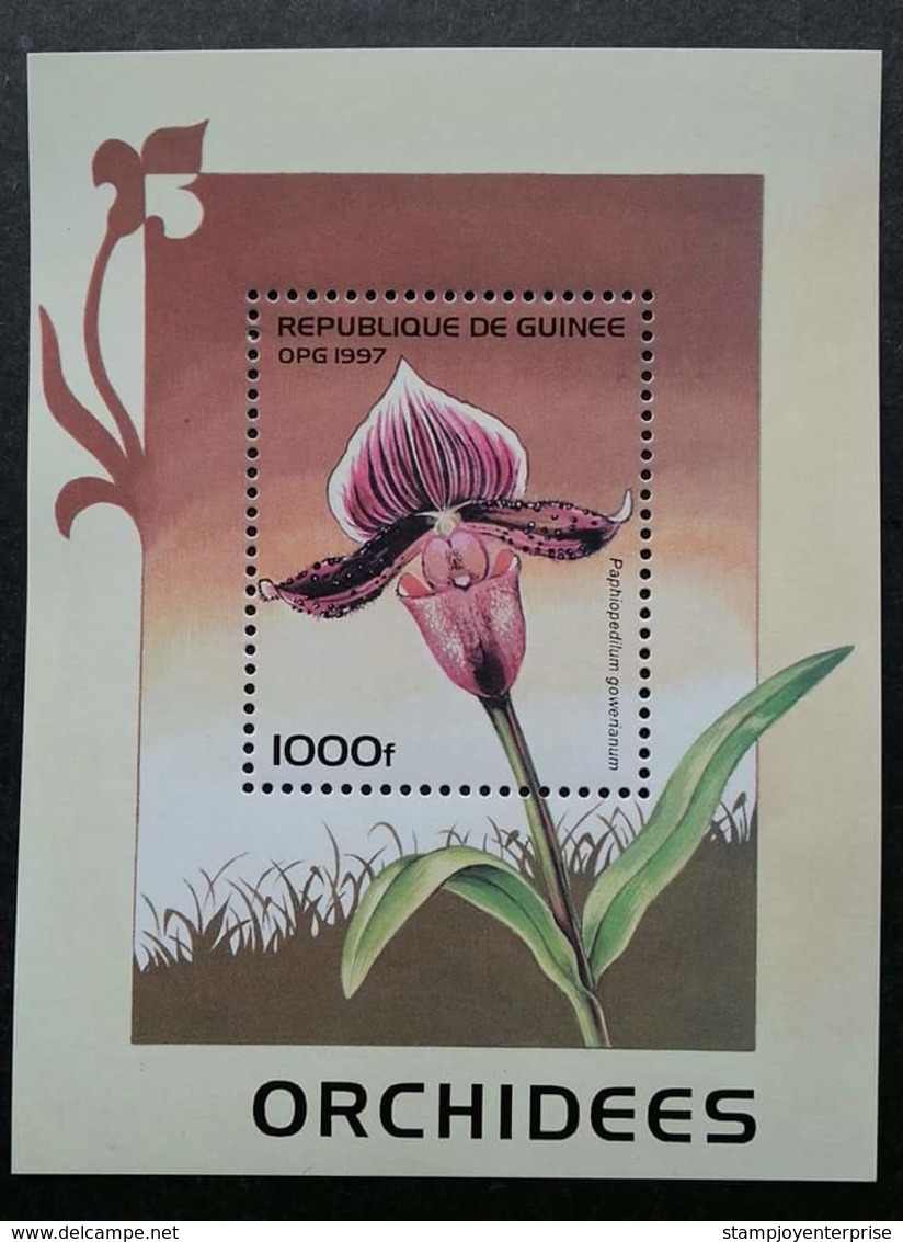 Guinea Orchids 1997 Orchid Flowers Flora Plant (miniature Sheet) MNH - Guinée (1958-...)