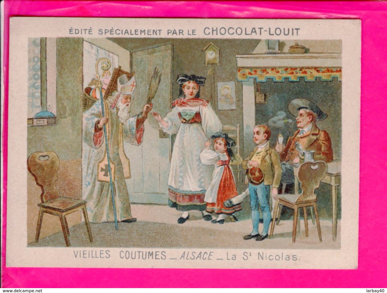 Image 12 X 8,5 Cm Chocolat Louit  Alsace La St Nicolas - Autres & Non Classés