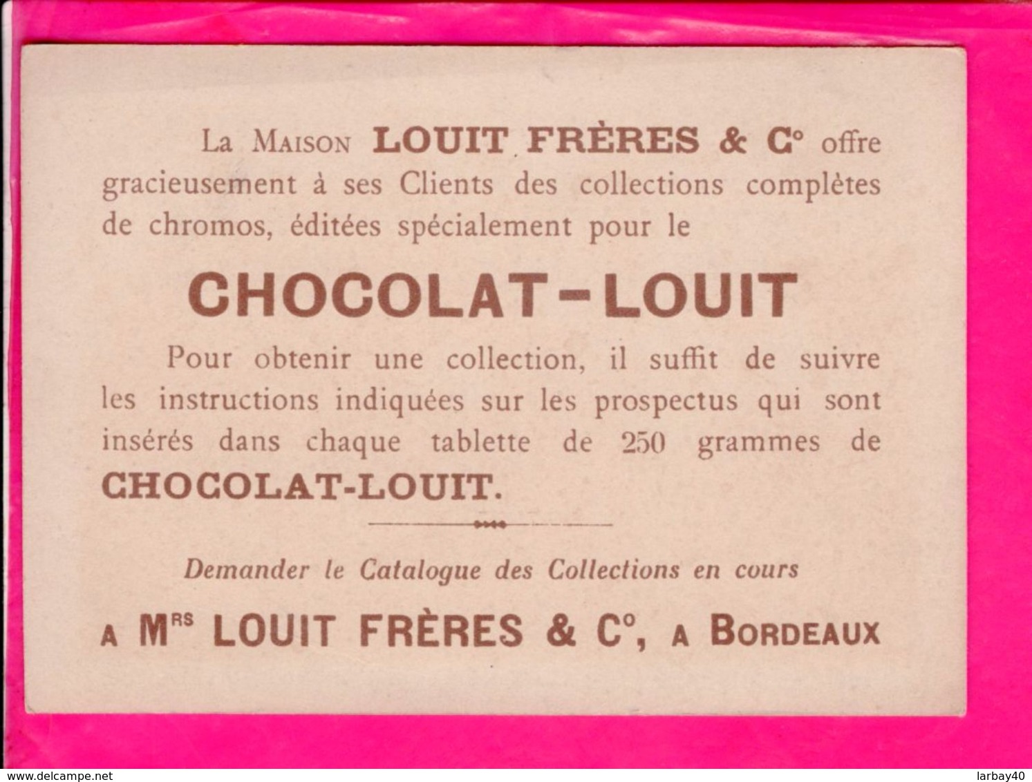 Image 12 X 8,5 Cm Chocolat Louit  Ile De France Cortege Du Boeuf Gras 1830 - Autres & Non Classés