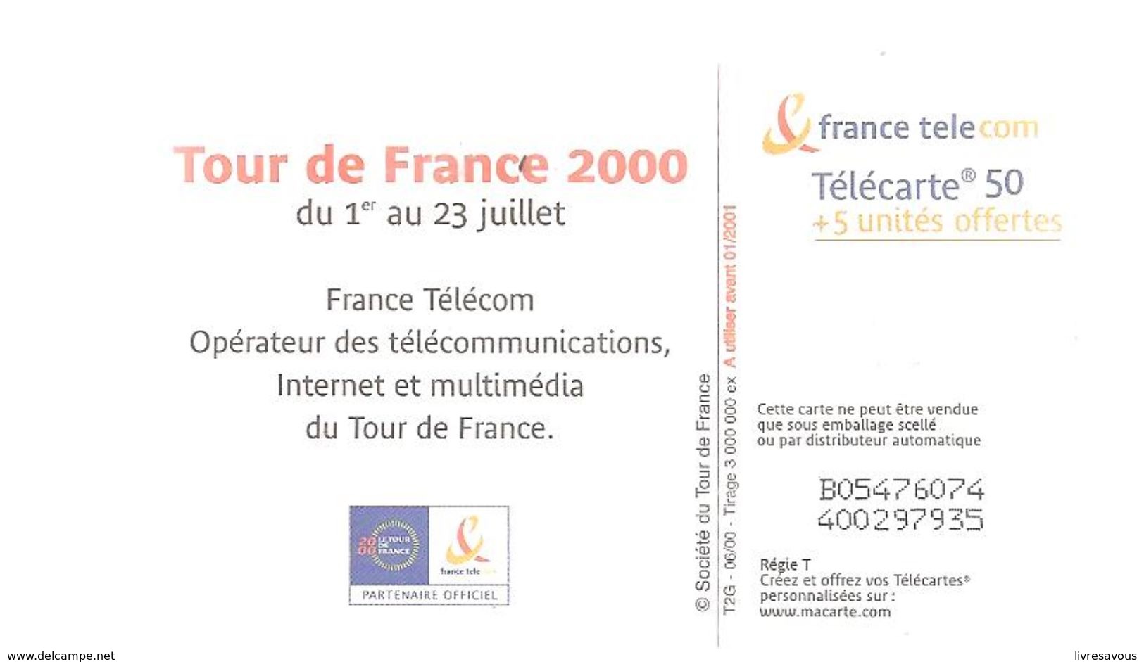 Télécartes Tour De France 2000 Du 1er Juillet Au 23 Juillet - Sport