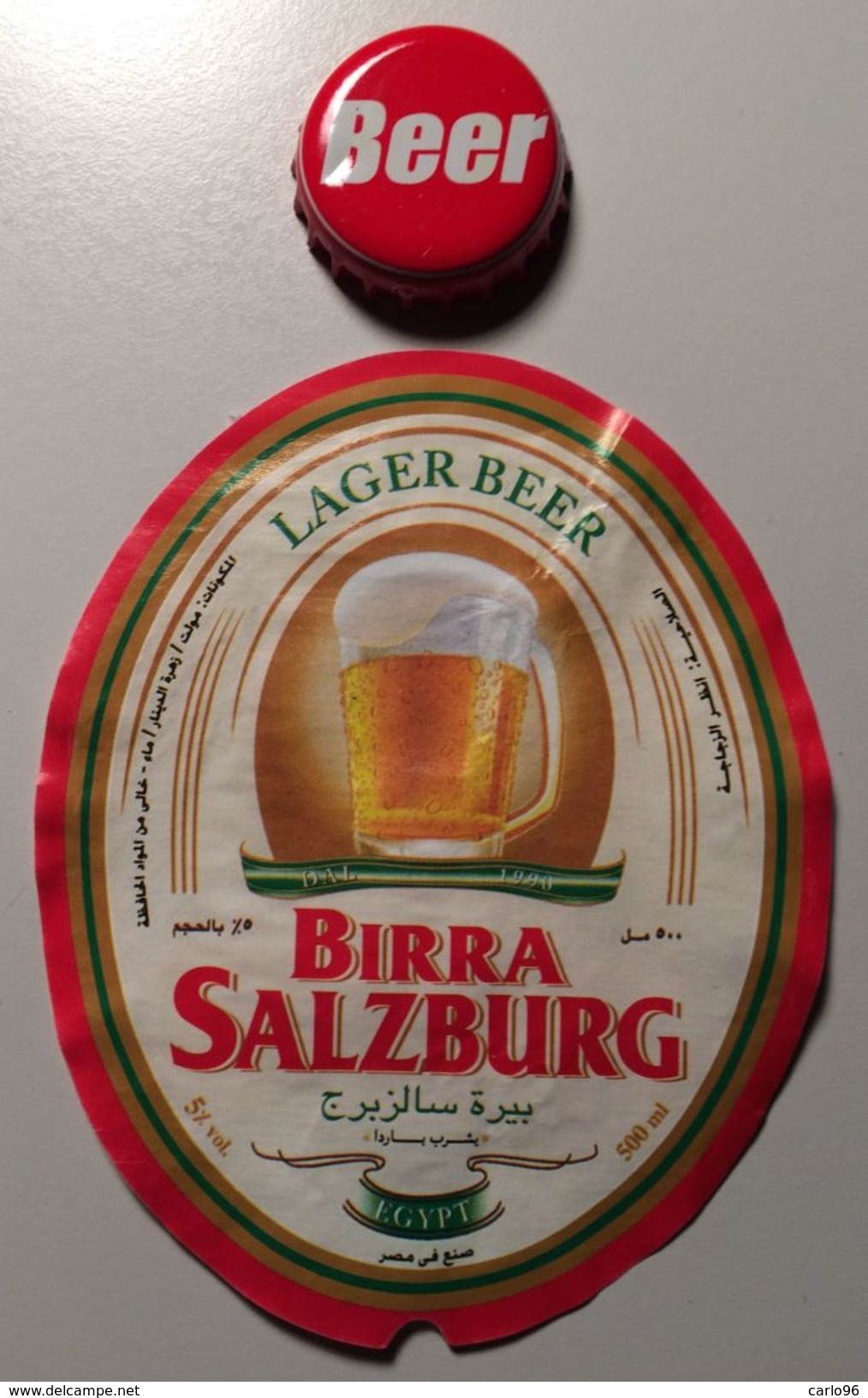 EGITTO  BIRRA  SALZBURG  ETICHETTA + CAPSULA  BEER BIERE - Birra