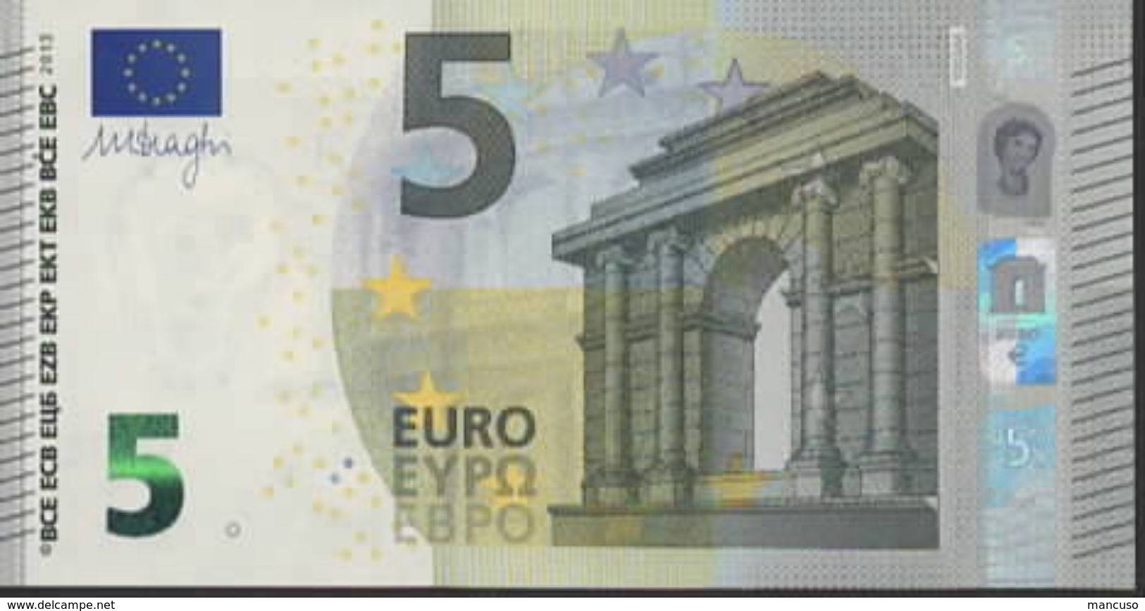 &euro; 5 GREECE  Y003 A6  DRAGHI  UNC - 5 Euro