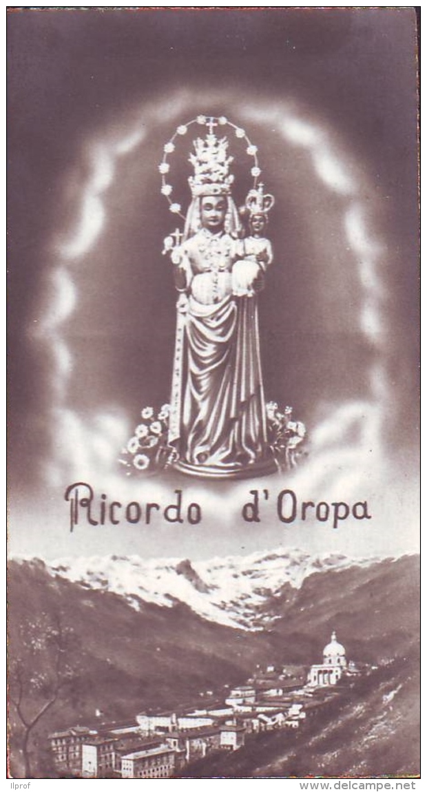 Ricordo Di Oropa, Mini Santino Fotografico Con Preghiera - Religione & Esoterismo