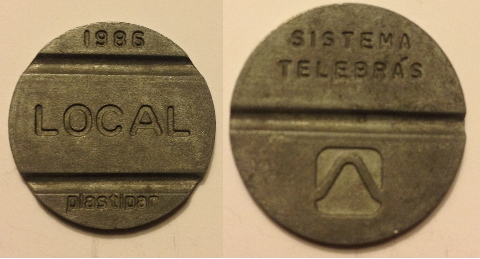 TOKEN JETON GETTONE TELEFONICO TELEPHONE BRASILE PLASTIPAR  LOCAL 1986 - Monetari / Di Necessità