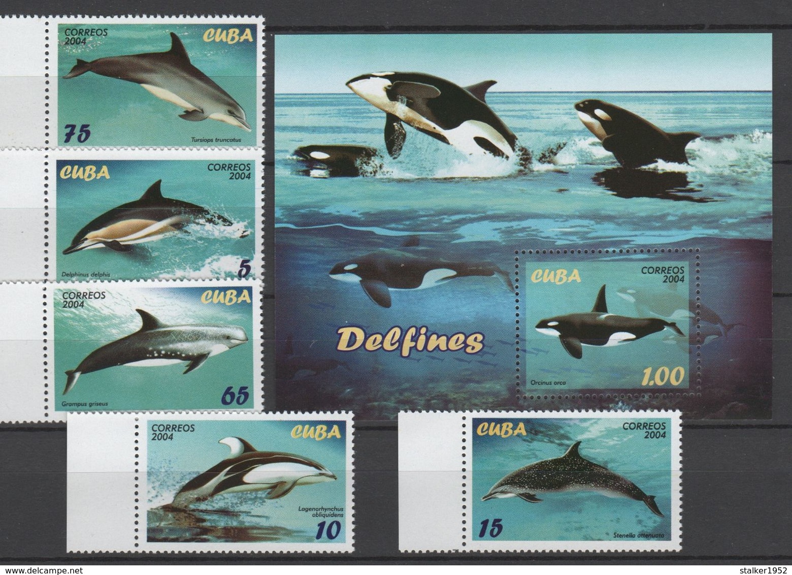 Cuba 2004 Kuba Mi 4637-4641 + Block 193(4642) Dolphins /  Delphine **/MNH - Dauphins