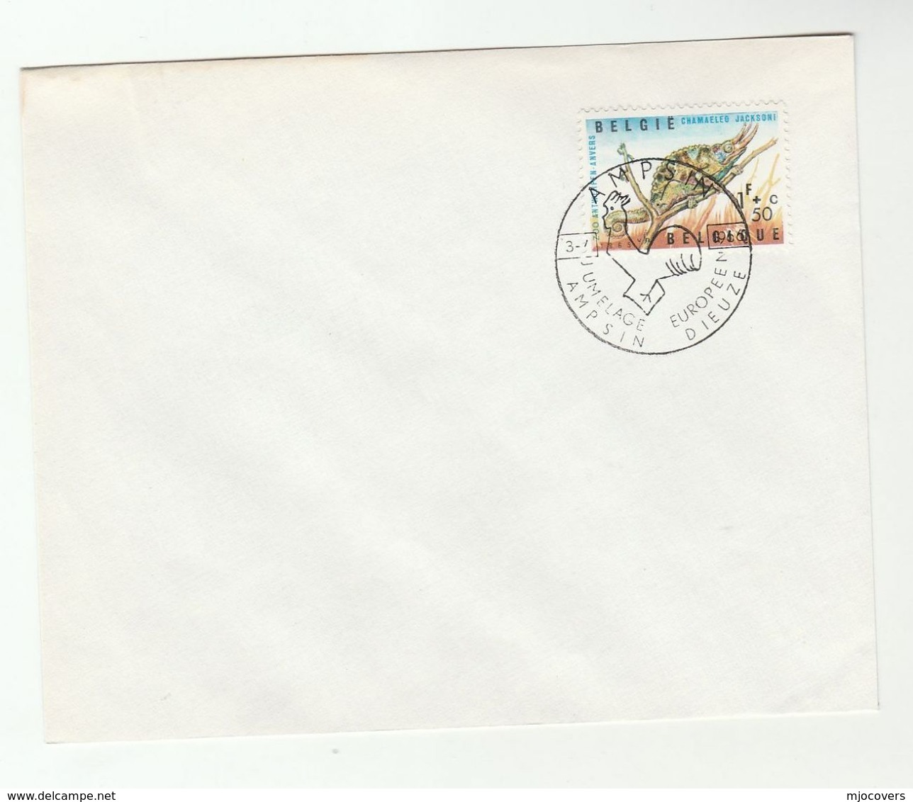 1966 BELGIUM EUROPEAN TWINNING EVENT COVER Ampsin Dieuze Stamps Chameleon - Covers & Documents