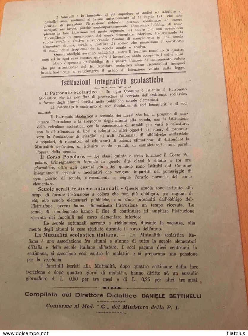 GALLARATE-PAGELLA-ANNO SCOLASTICO 1922-1923 - Diplomi E Pagelle