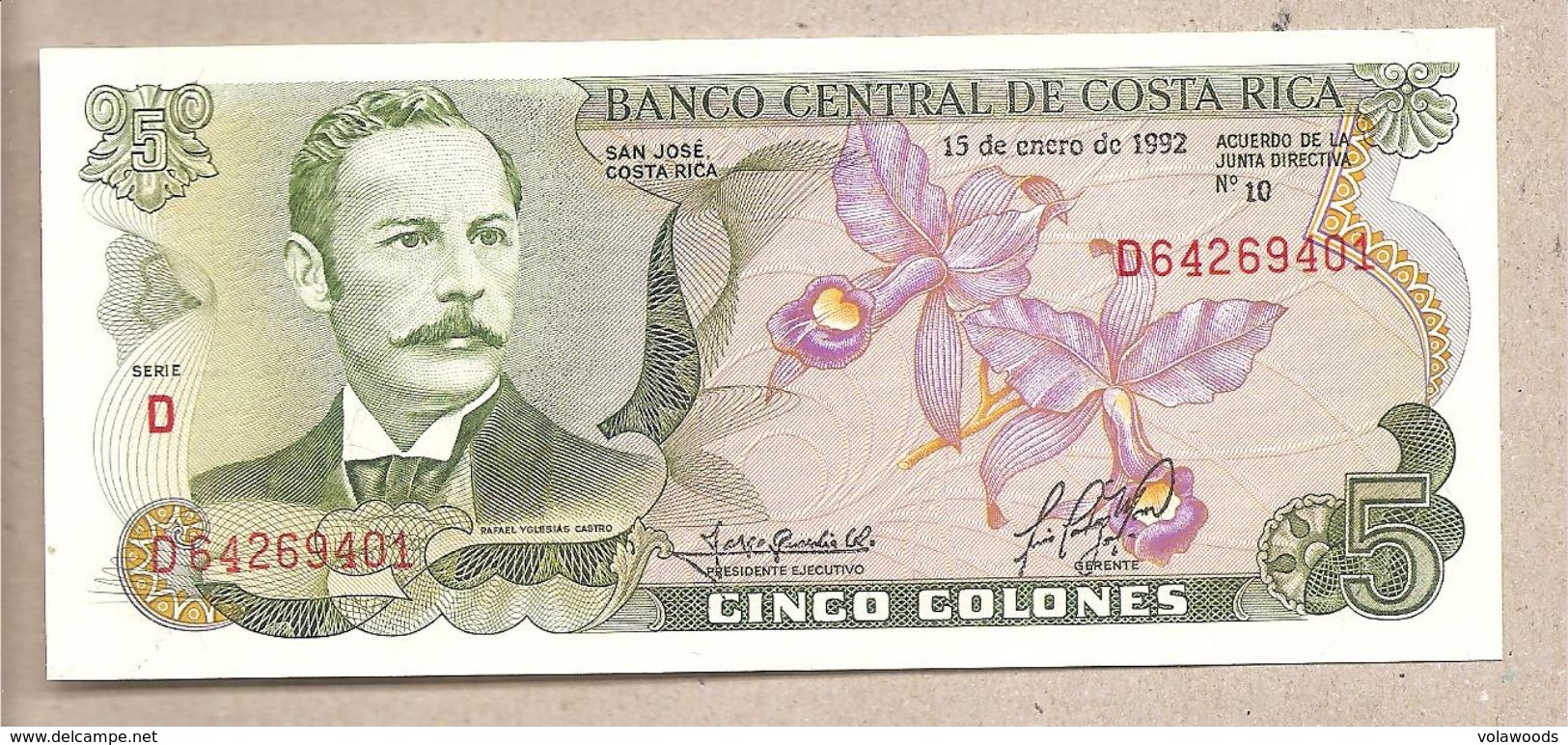 Costa Rica - Banconota Non Circolata FdS Da 5 Colon P-236e.3 - 1992 - Costa Rica