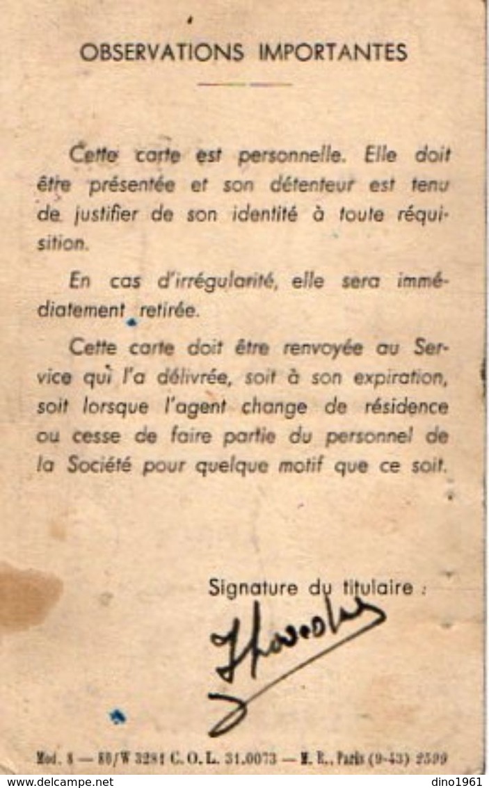 VP11.948 - CLERMONT FERRAND X RIOM - Société Nationale Des Chemins De Fer Français - Carte De Résidence - Other & Unclassified