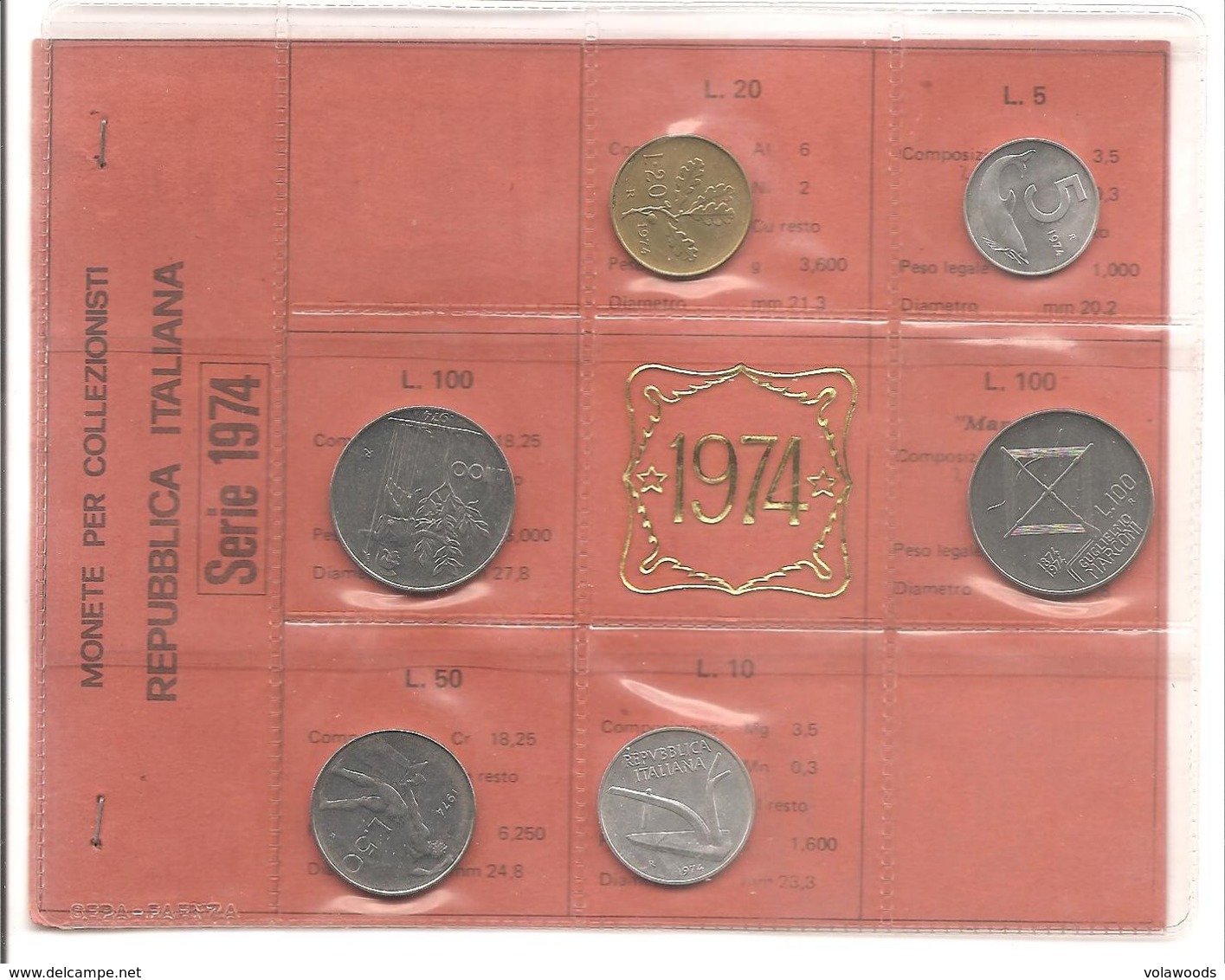 Italia - Serie Annuale In Confezione FDC 6 Monete - 1974 - Mint Sets & Proof Sets
