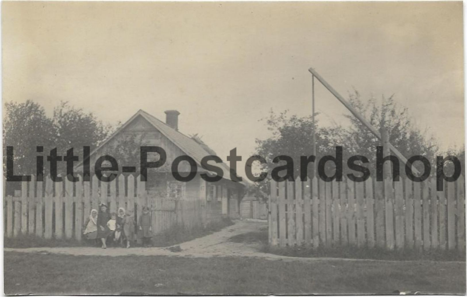 Foto Pruzana Russland Strassenbild Ca. 1916 Kinder Dorf Brunnen Pruschany Belarus Pruzhany - Guerre 1914-18