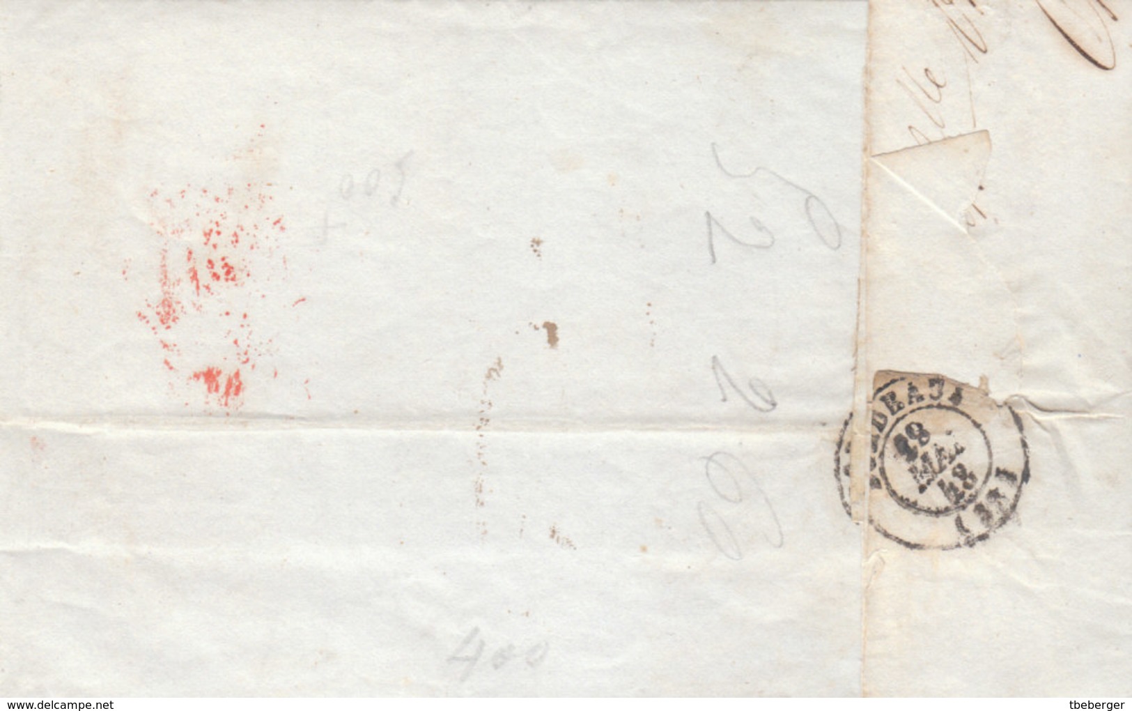 USA France 1843 Entire Letter New Orleans To Bordeaux Crisp OUTREMER LE HAVRE (q147) - 1801-1848: Précurseurs XIX