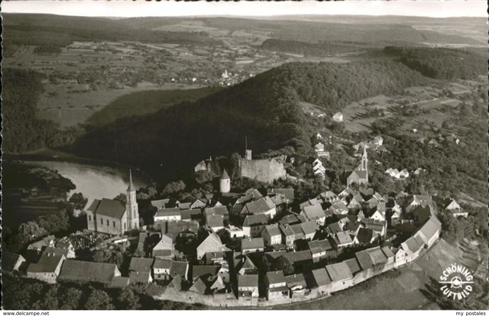 41258934 Dilsberg Neckartal Flugaufnahme Dilsberg - Neckargemünd