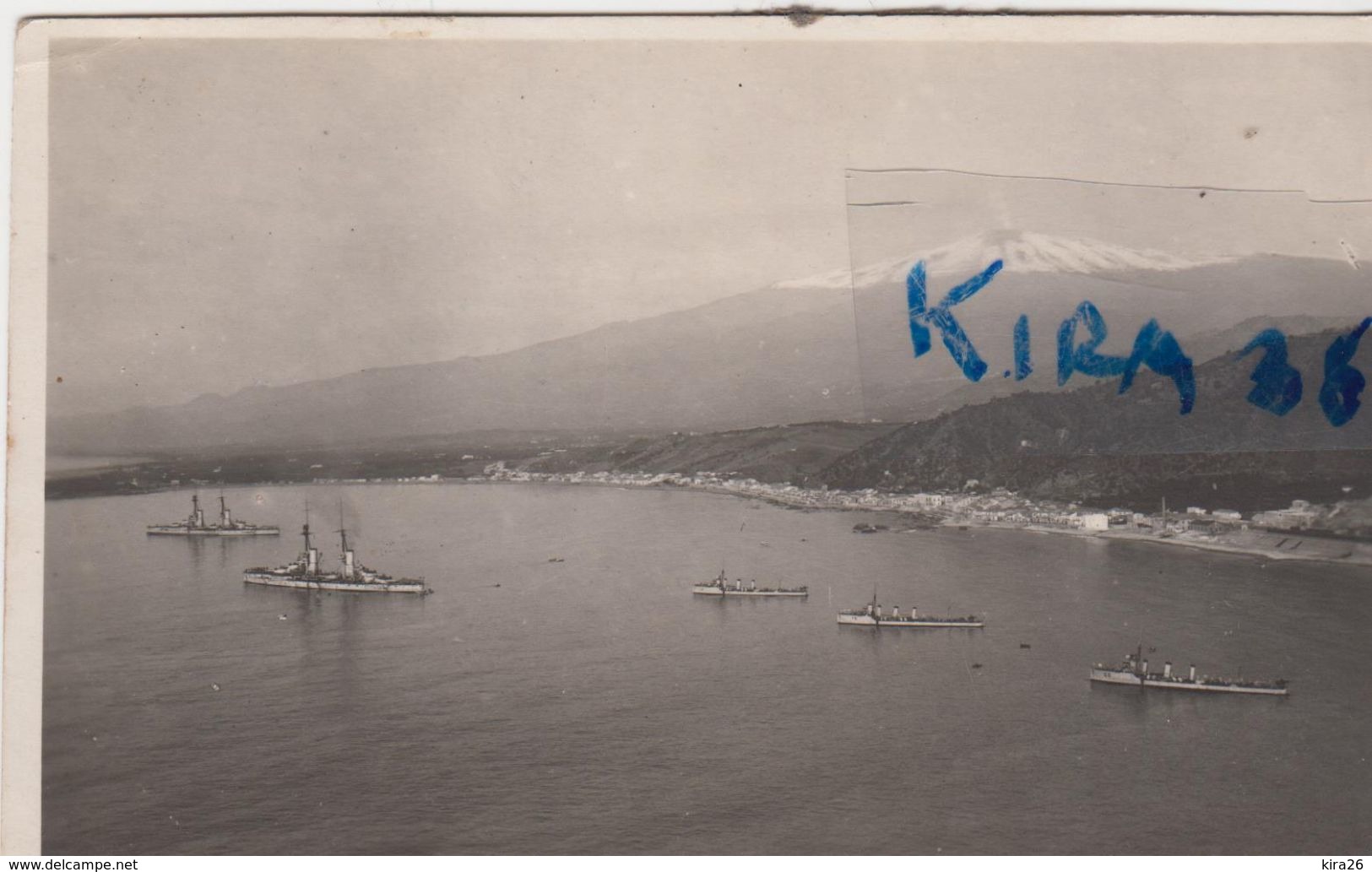 Taormina Navi Militari In Rada Foto Galifi Crupi 11.08.1924 Flotta Nave Militare - Autres & Non Classés