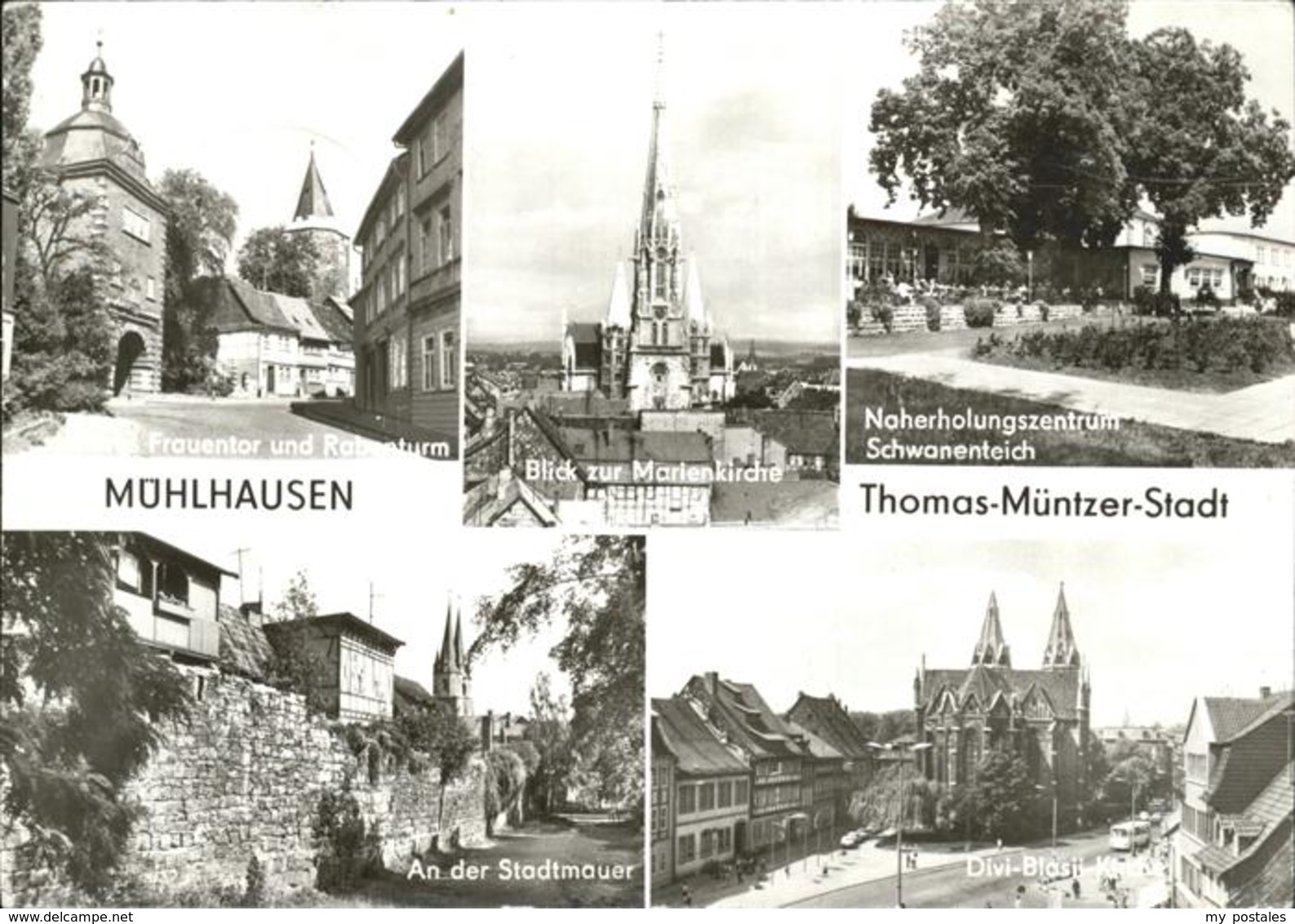 41271317 Muehlhausen Thueringen Schwanenteich Stadtmauer Rabenturm Muehlhausen - Muehlhausen