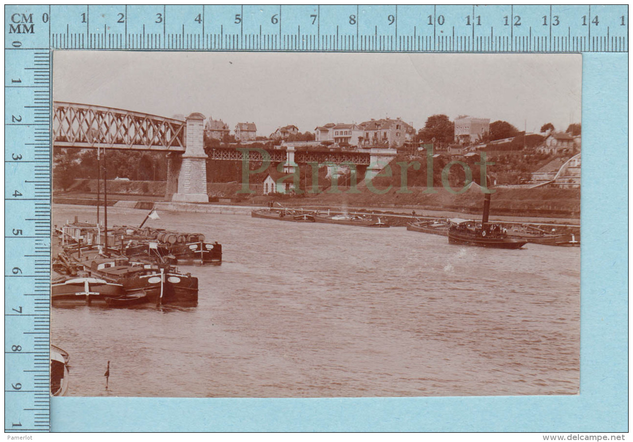 Vraie Photo,  Yvelines Conflans Fin D'oise Le Port Et Le Pont Eiffel,  - Carte Postale - Conflans Saint Honorine