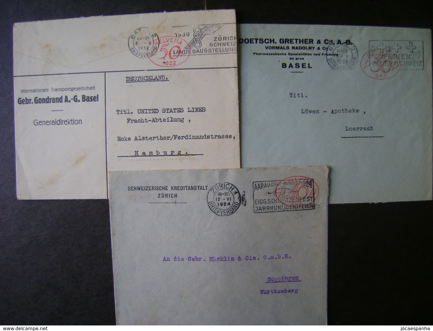 BELGIUM - 7 LETTERS SENT BETWEEN 1924 AND 1938 IN THE STATE - ...-1959