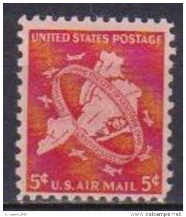 STATI UNITI D'AMERICA  1948 POSTA AEREA FUSIONE DELLE CINQUE CIRCROSCRIZIONI DINEW YORK UNIF. A38 MNH XF - 2b. 1941-1960 Nuevos