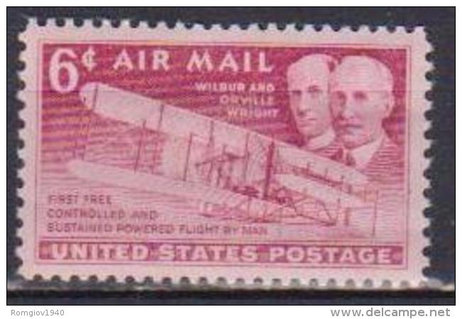 STATI UNITI D'AMERICA  1949 POSTA AEREA FRATELLI WRIGHT UNIF. A45 MNH XF - 2b. 1941-1960 Ungebraucht