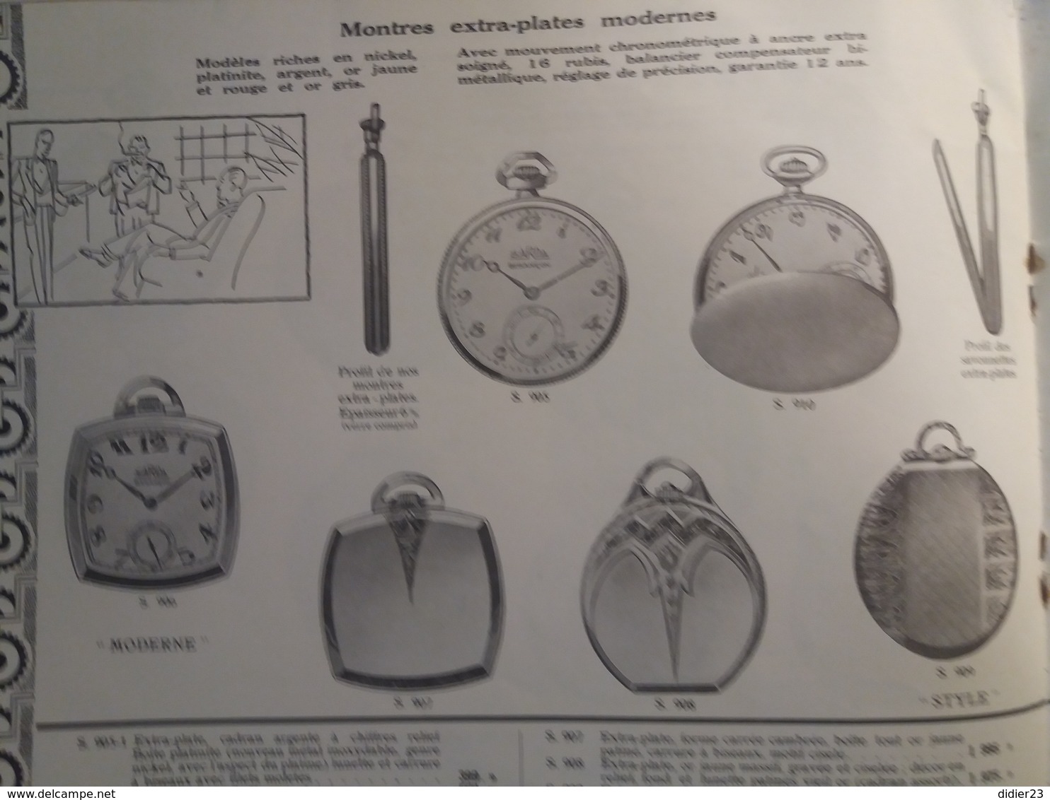 SARDA CATALOGUE 1930 BESANCON  MONTRE CHRONOMÈTRE PENDULETTE  MONTRES AUTOS