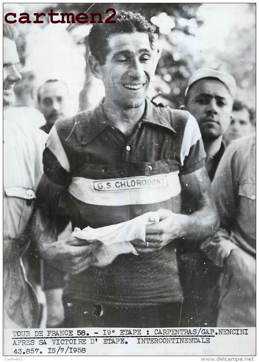 PHOTOGRAPHIE ANCIENNNE TOUR DE FRANCE 1960 CARPENTRAS-GAP NENCINI CYCLISME SPORT CYCLISTE - Sports